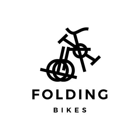 folding bike logo vector icon illustrationのイラスト素材
