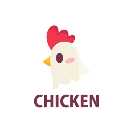 cute chicken rooster flat logo vector icon illustrationのイラスト素材