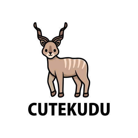 cute kudu cartoon logo vector icon illustrationのイラスト素材