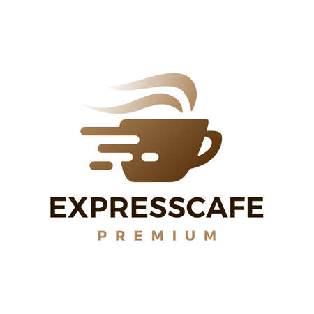 express cafe coffee quick delivery logo vector icon illustrationのイラスト素材