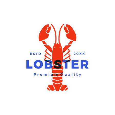 lobster craw fish seafood logo vector icon illustrationのイラスト素材