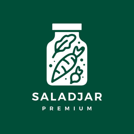 salad jar logo vector icon illustrationのイラスト素材