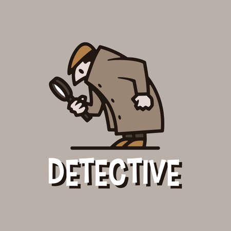 detective retro cartoon mascot logo vector icon illustrationのイラスト素材