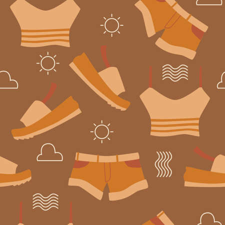 woman fashion seamless pattern background logo vector icon illustrationのイラスト素材