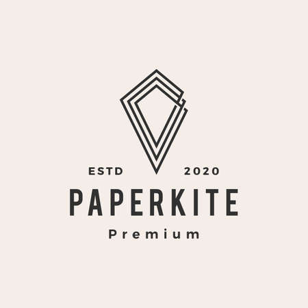 paper kite hipster vintage logo vector icon illustrationのイラスト素材