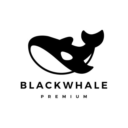 black killer whale logo vector icon illustrationのイラスト素材