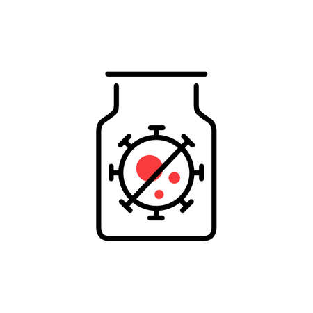 covid 19 vaccine corona virus logo vector icon illustrationのイラスト素材