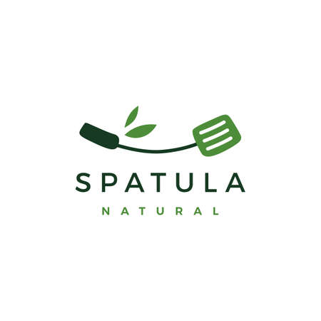 spatula leaf logo vector icon illustrationのイラスト素材