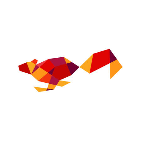 geometric squirrel polygonal technology connection logo vector icon illustrationのイラスト素材