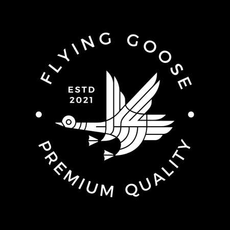 goose flying modern culture logo vector icon illustrationのイラスト素材