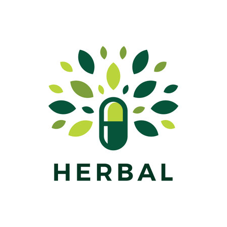 herbal capsule pill leaf medicine drug logo vector icon illustrationのイラスト素材