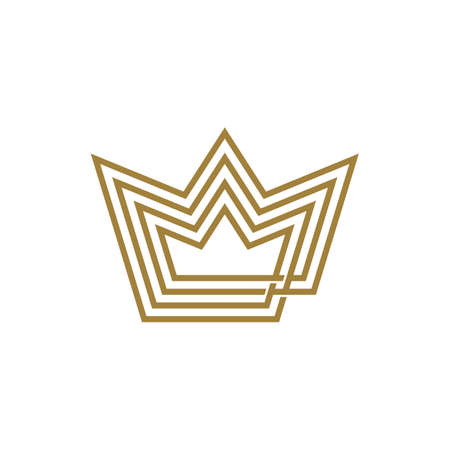 king crown line outline monoline four logo vector icon illustrationのイラスト素材