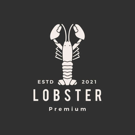 lobster hipster vintage logo vector icon illustrationのイラスト素材