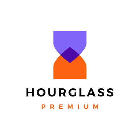 hourglass overlapping overlay color logo vector icon illustrationのイラスト素材