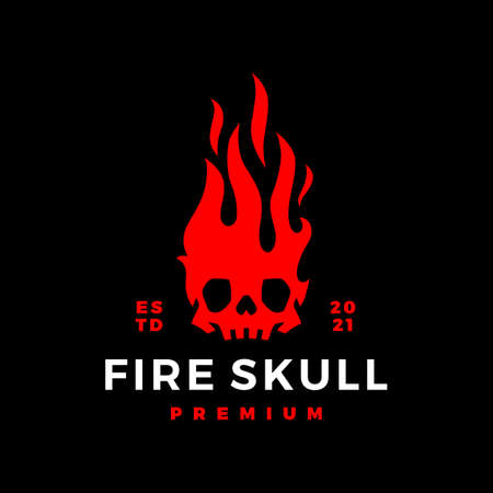 fire skull flame logo vector icon illustrationのイラスト素材
