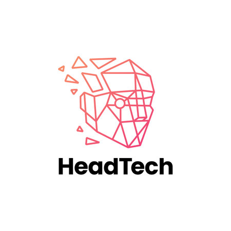 human head technology geometric polygonal vector icon illustrationのイラスト素材