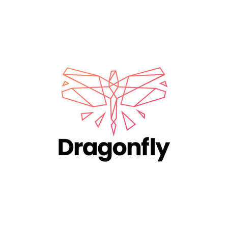 dragonfly technology geometric polygonal logo vector icon illustrationのイラスト素材