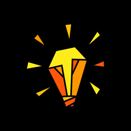 bulb lamp idea think geometric polygonal vector icon illustrationのイラスト素材