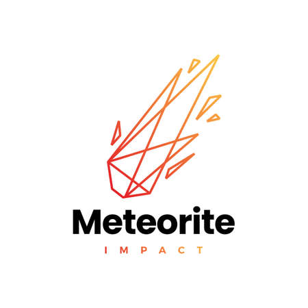 meteor impact geometric polygonal logo vector icon illustrationのイラスト素材