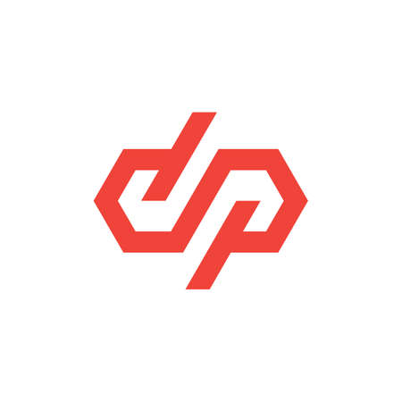 DP letter infinity mark monogram logo vector icon illustrationのイラスト素材
