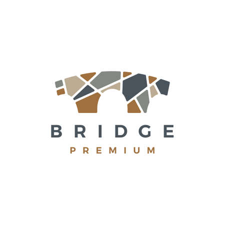 stone bridge logo vector icon illustrationのイラスト素材