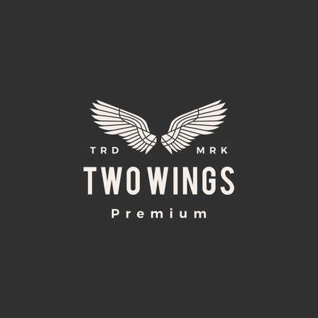 two wings hipster vintage logo vector icon illustrationのイラスト素材