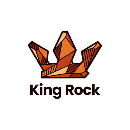 king crown rock stone logo vector icon illustrationのイラスト素材