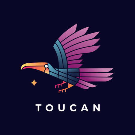 toucan bird gradient logo vector icon illustrationのイラスト素材