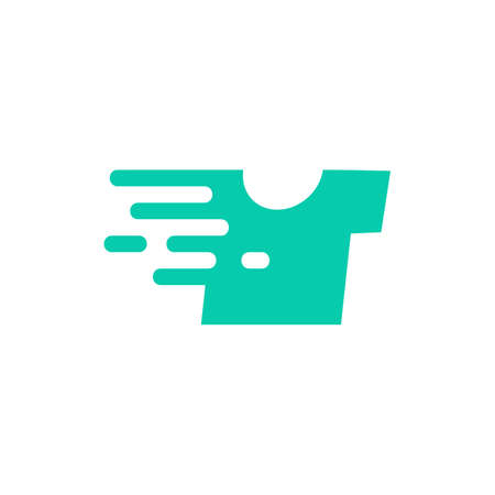 quick tee fast t shirt laundry logo vector icon illustrationのイラスト素材