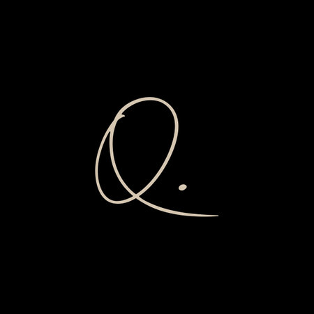 q letter mark signature handwriting logo vector icon illustration