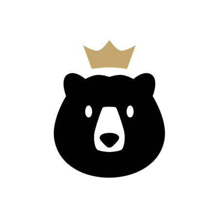 bear king crown logo vector icon illustrationのイラスト素材