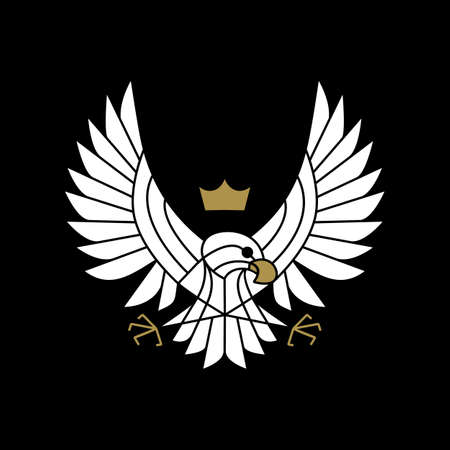 eagle hawk bird of prey motorcycle club logo vector icon illustrationのイラスト素材