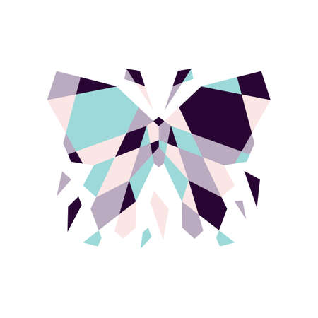 geometric butterfly mosaic outline logo vector icon illustrationのイラスト素材