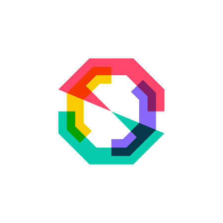 abstract colorful overlap overlapping multiply   vector icon illustrationのイラスト素材