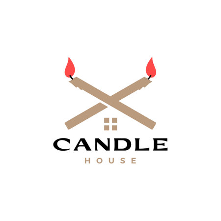 candle cross house home mortgage logo vector icon illustrationのイラスト素材