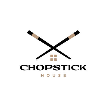 chop stick restaurant noodle logo vector icon illustrationのイラスト素材