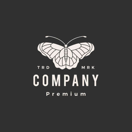 butterfly hipster vintage icon illustrationのイラスト素材