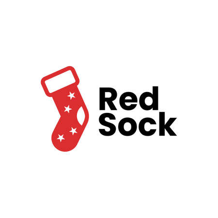 red sock   vector icon illustrationのイラスト素材