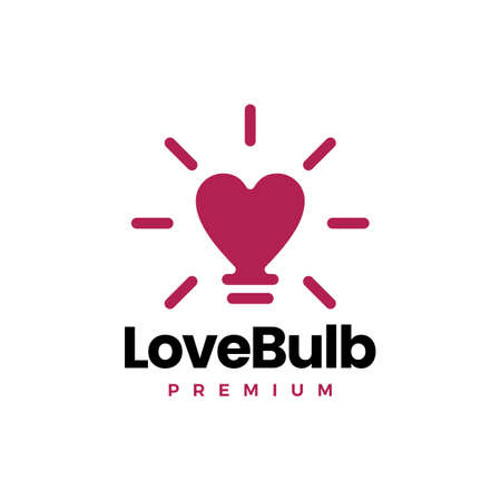 love bulb lamp idea smart heart logo vector icon illustrationのイラスト素材
