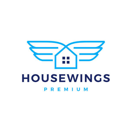 house home wing logo vector icon illustrationのイラスト素材