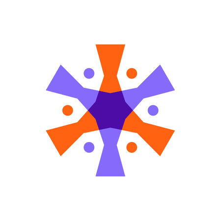 six people overlapping family team work diversity logo vector icon illustrationのイラスト素材