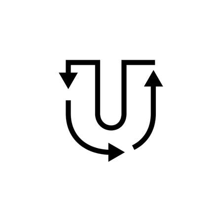u letter recycle logo vector icon illustrationのイラスト素材