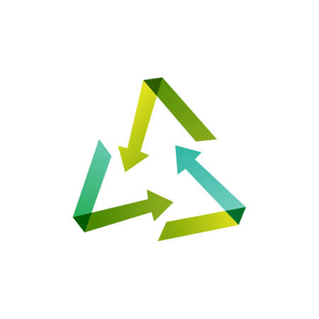 recycle green overlapping color gradient   vector icon illustrationのイラスト素材