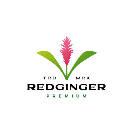 red ginger flower tree logo vector icon illustrationのイラスト素材