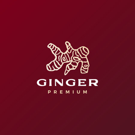 red ginger root logo vector icon illustrationのイラスト素材