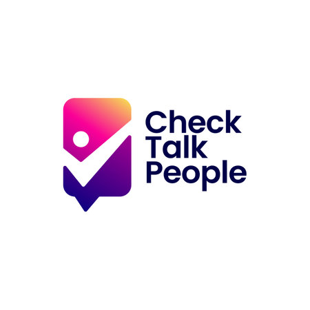 check talk people chat communication social logo vector icon illustrationのイラスト素材