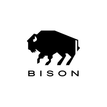 buffalo bison simple minimal logo vector icon illustrationのイラスト素材