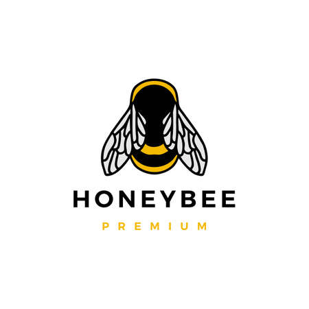 honey bee logo vector icon illustrationのイラスト素材