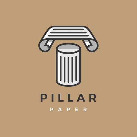 pillar paper ionic law logo vector icon illustrationのイラスト素材