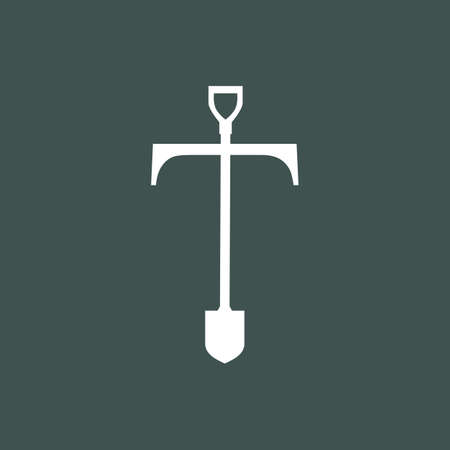 t letter shovel spade logo vector icon illustrationのイラスト素材